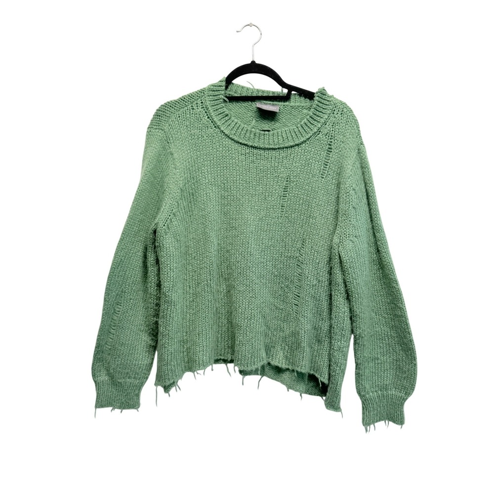 Wooden‎ Ships Sweater Distressed Knit Oversized Sage Green Womens